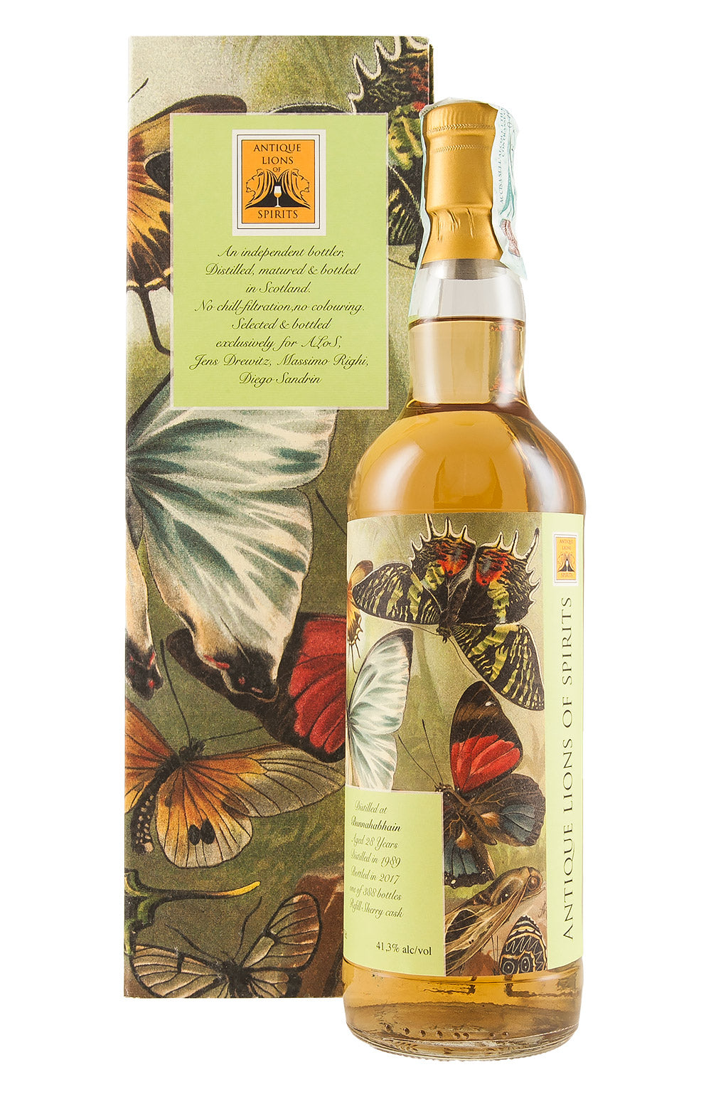 Bunnahabhain 28 Year Old Antique Lions of Spirits Butterflies 1989