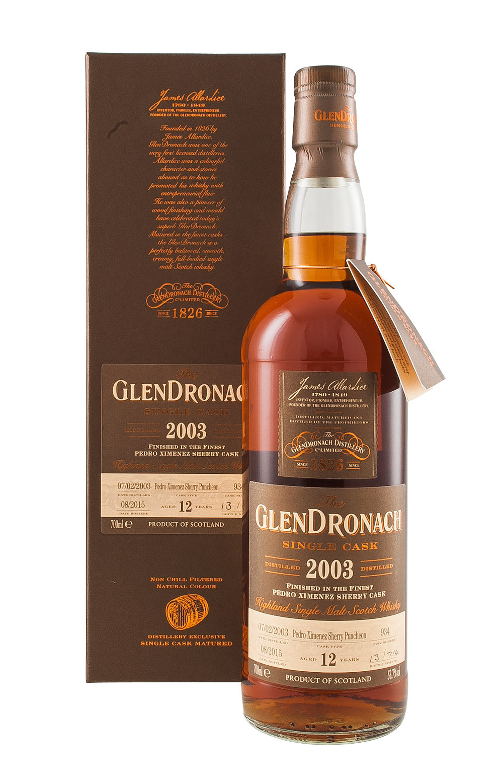 Glendronach 12 Year Old Cask 934 Batch 12 2003
