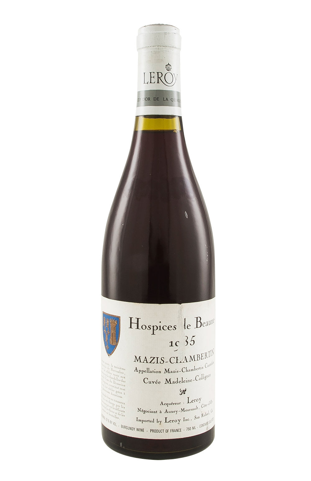 Mazis Chambertin Cuvee Madeleine Collignon Hospices de Beaune Maison Leroy 1985