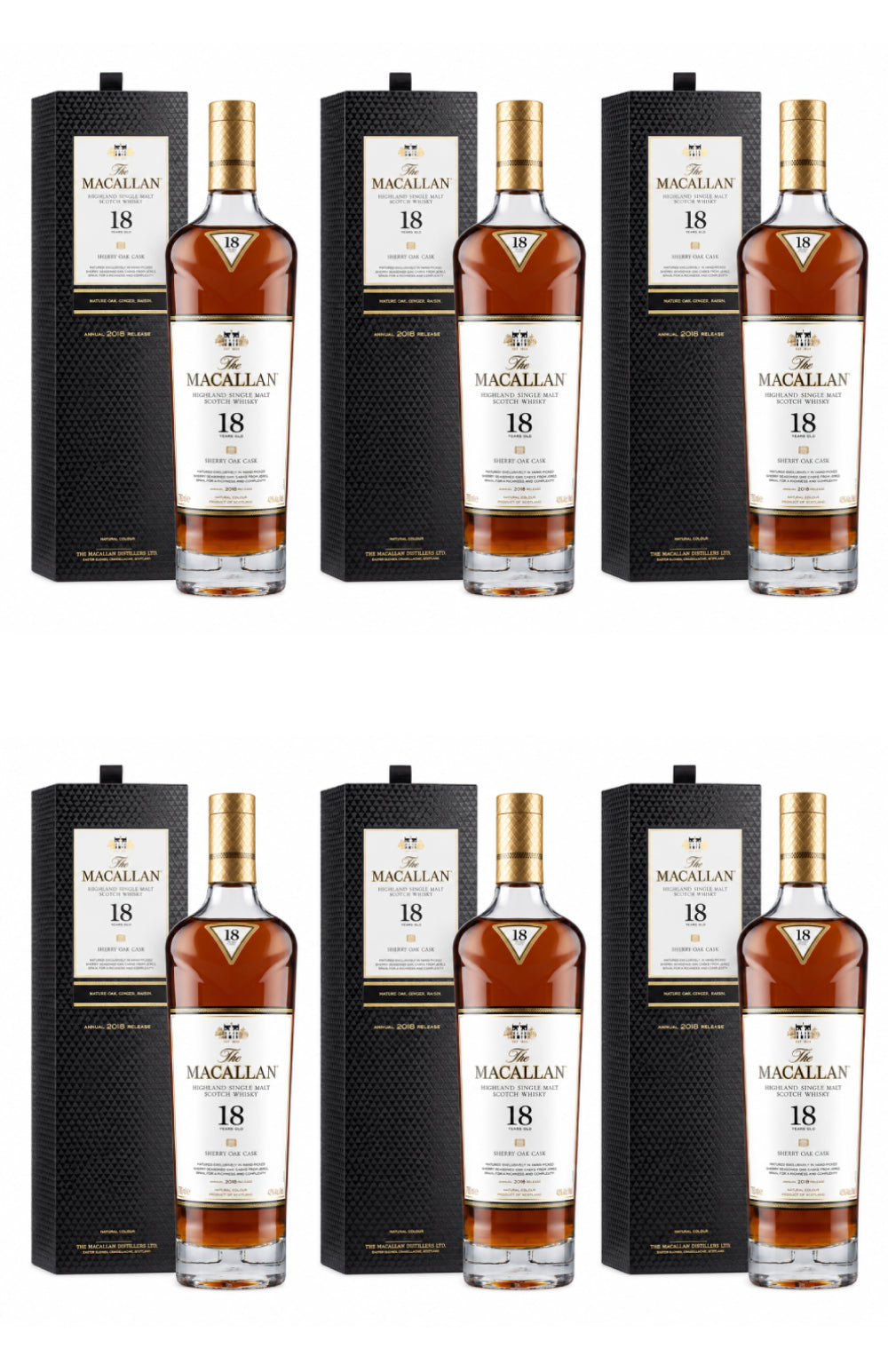 Macallan 18 Year Old Sherry Oak 2018 Release (6 x 70cl)