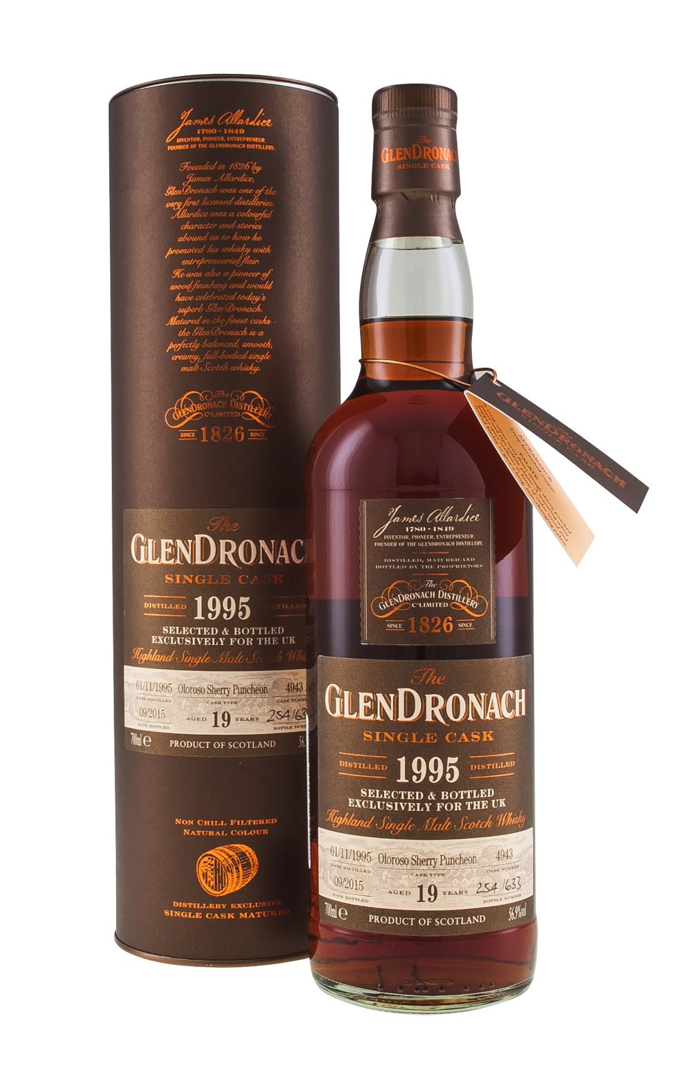 Glendronach 19 Year Old Cask 4943 UK Exclusive 1995