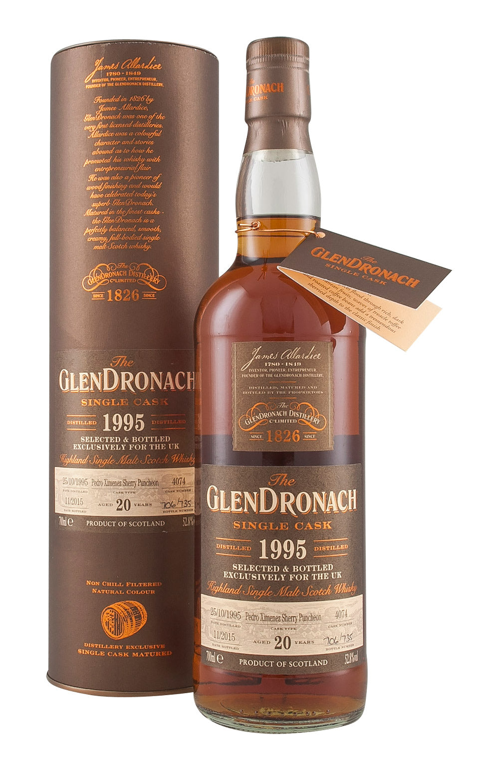Glendronach 20 Year Old Cask 4074 UK Exclusive 1995