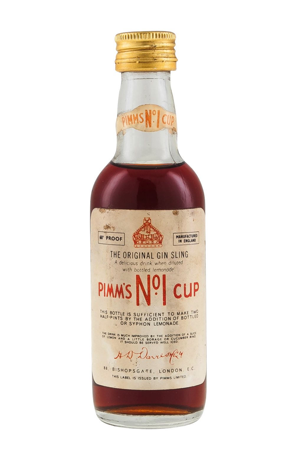 Pimm`s No 1 c. 1960s Miniature