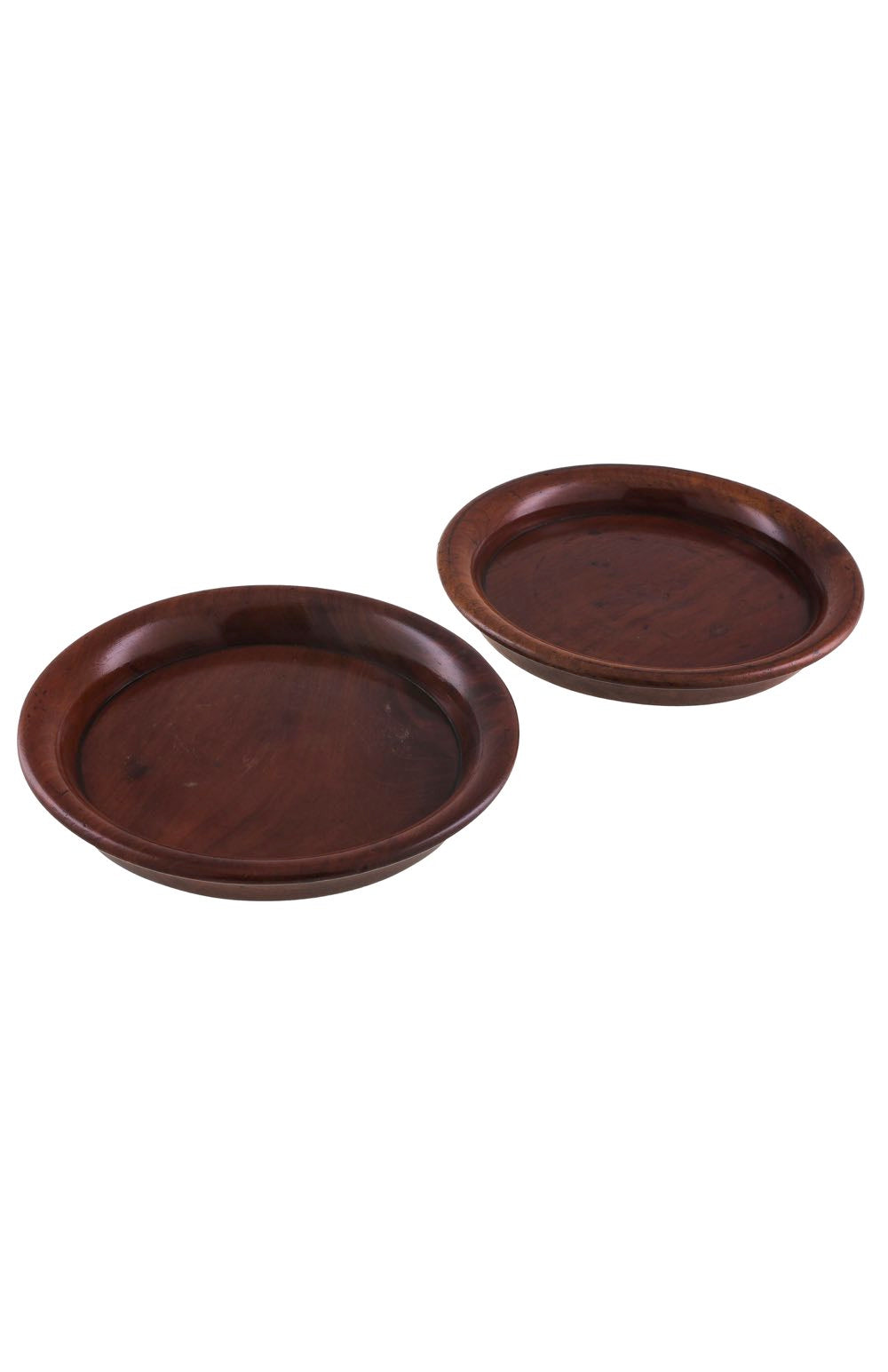 Pair of Plain Mahogany Coasters (5217)