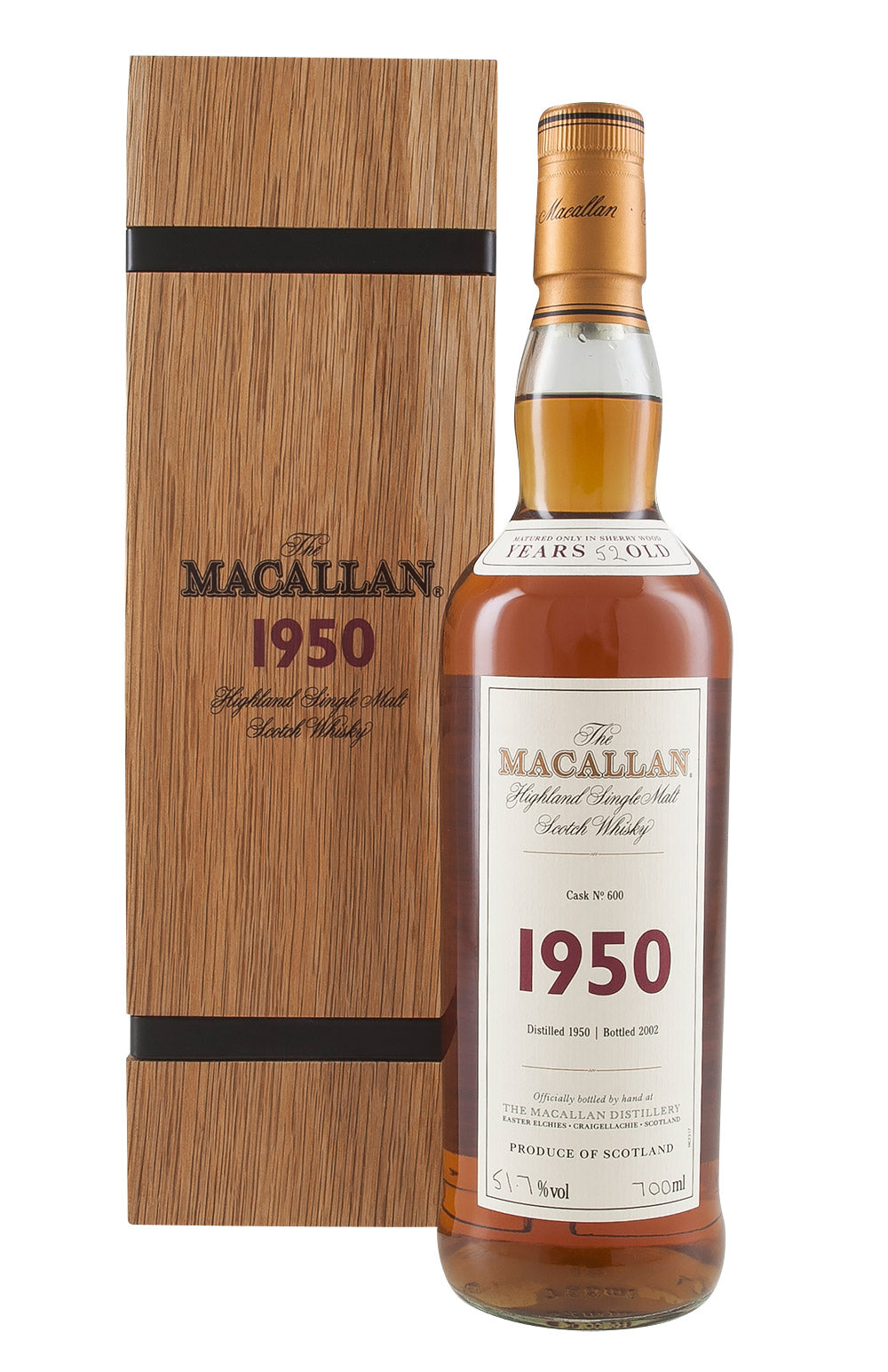 Macallan Fine and Rare 52 Year Old Cask 600 1950