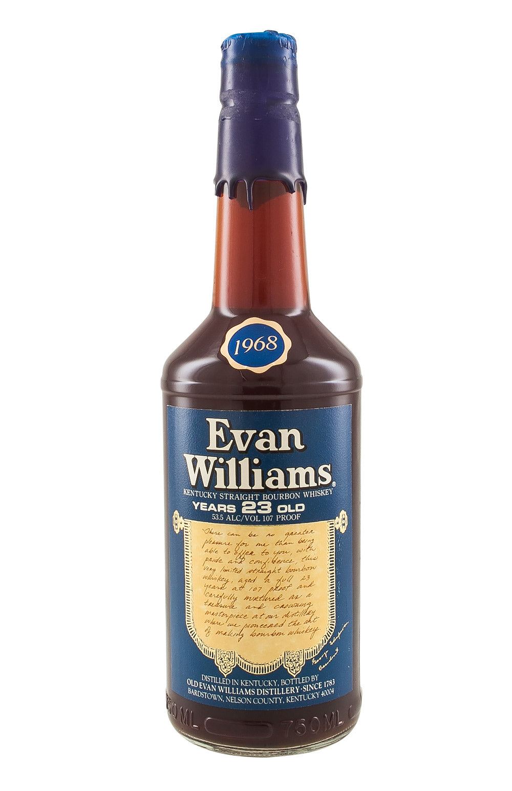 Evan Williams 23 Year Old Blue Wax 1968