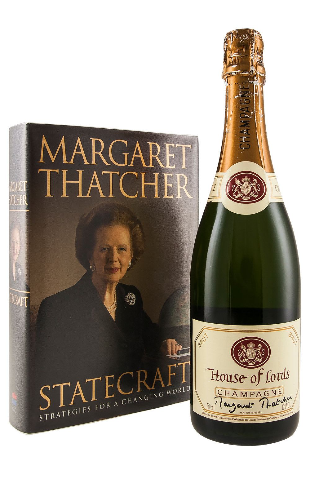 House of Lords Champagne and Book (Signed by Margaret Thatcher)