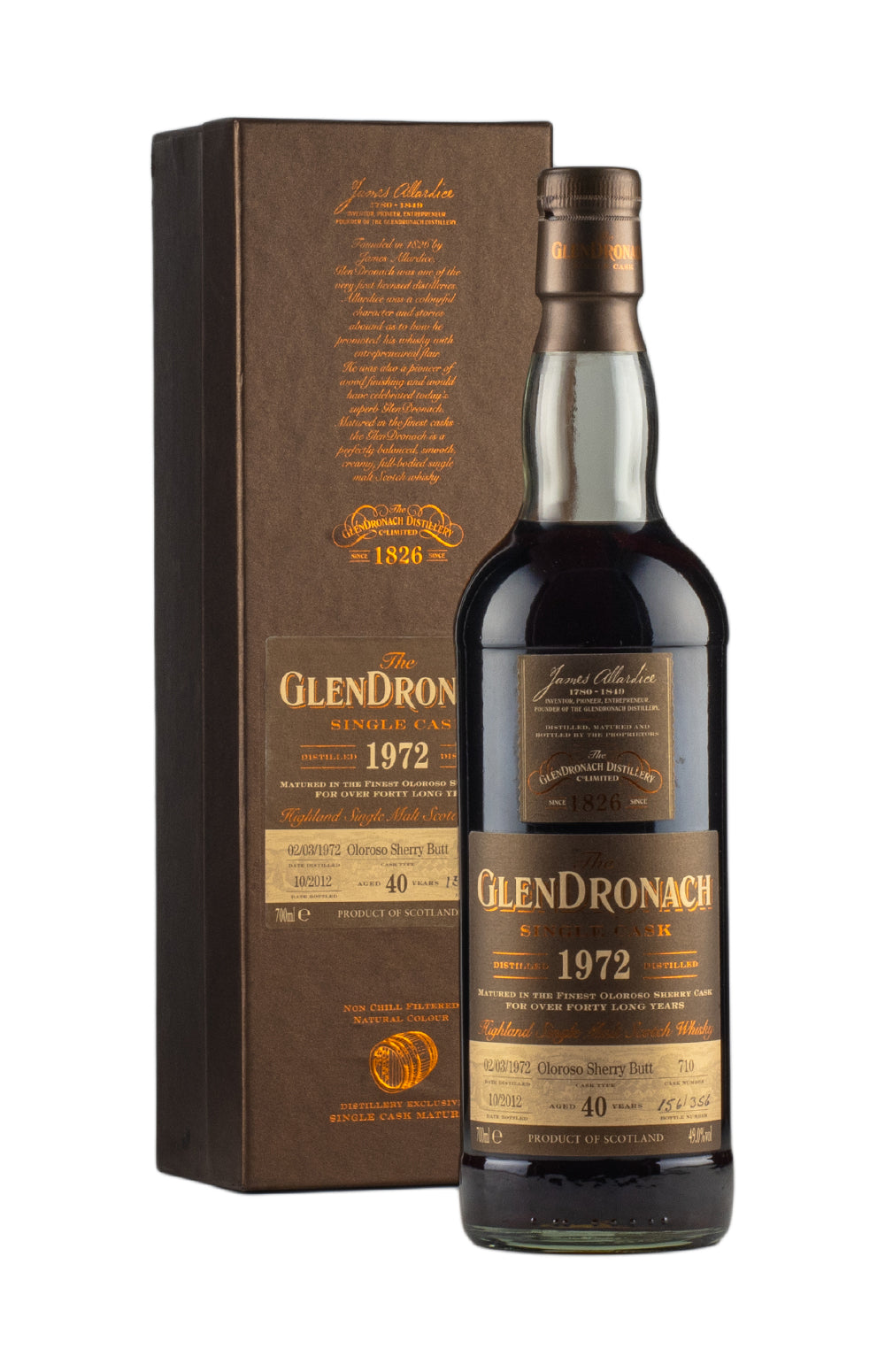 Glendronach 40 Year Old Oloroso Butt Cask 710 Batch 7 1972