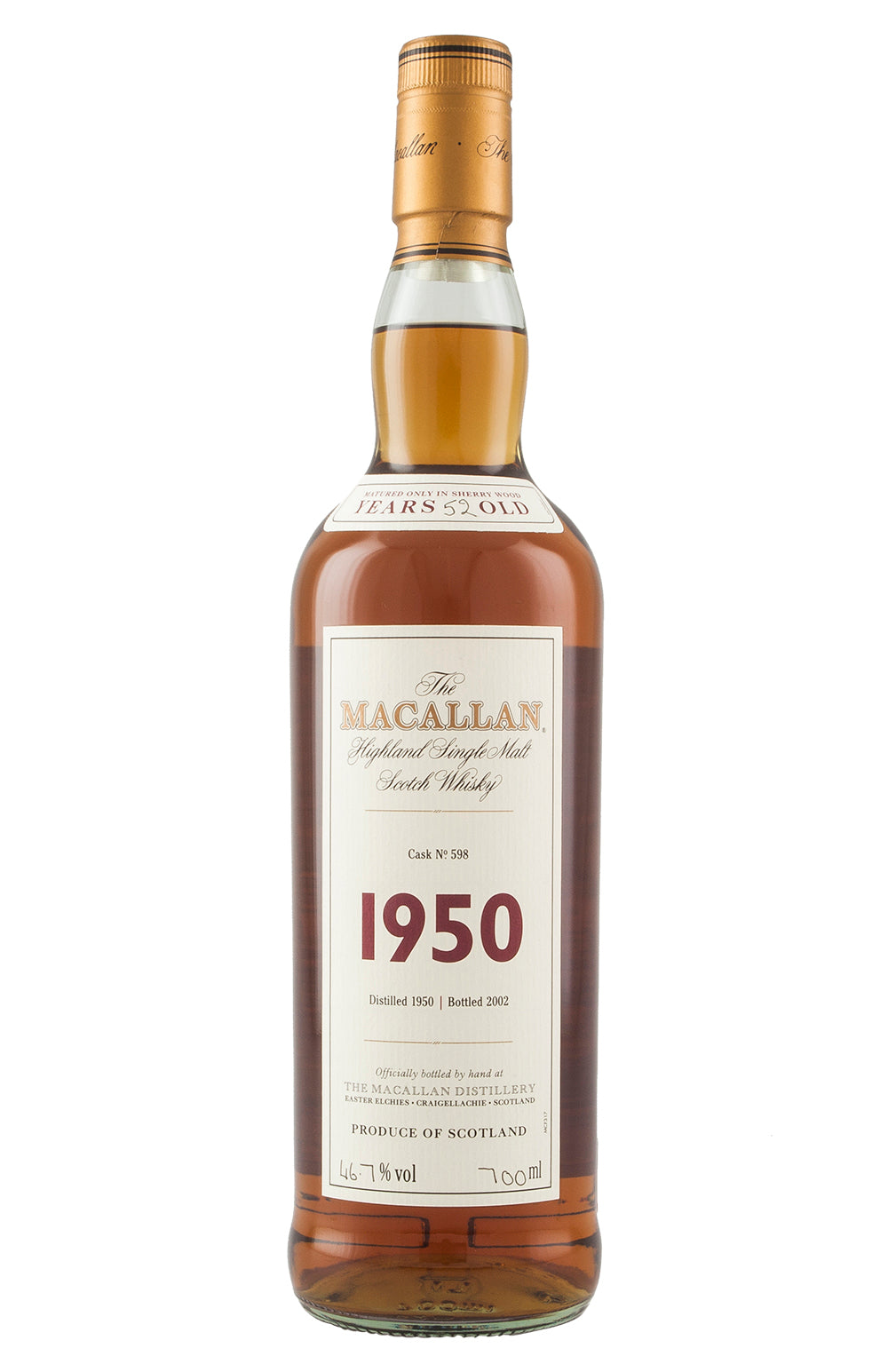 Macallan Fine and Rare 52 Year Old Cask 598 1950