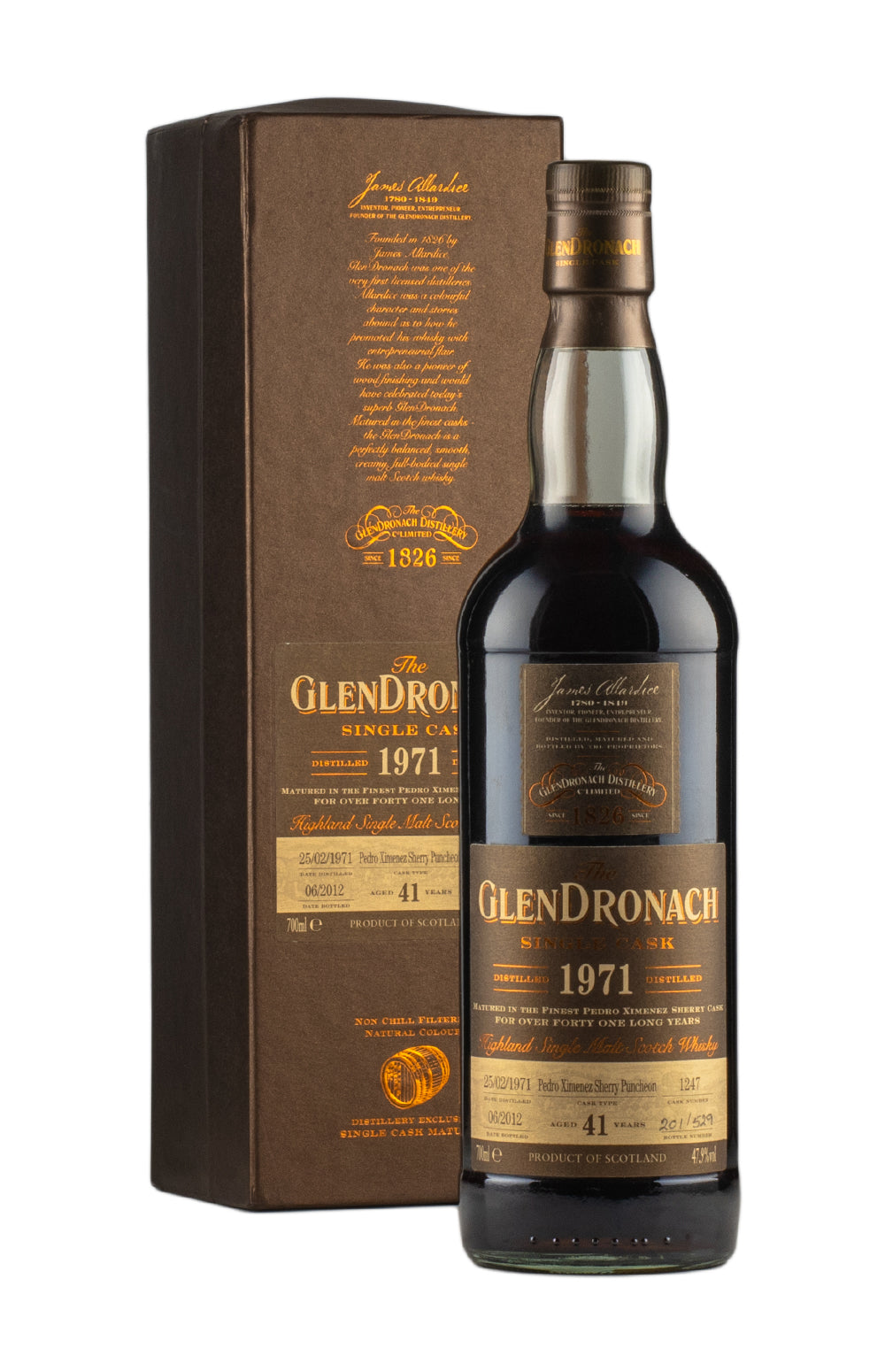 Glendronach 41 Year Old PX Butt Cask 712 Batch 4 1971