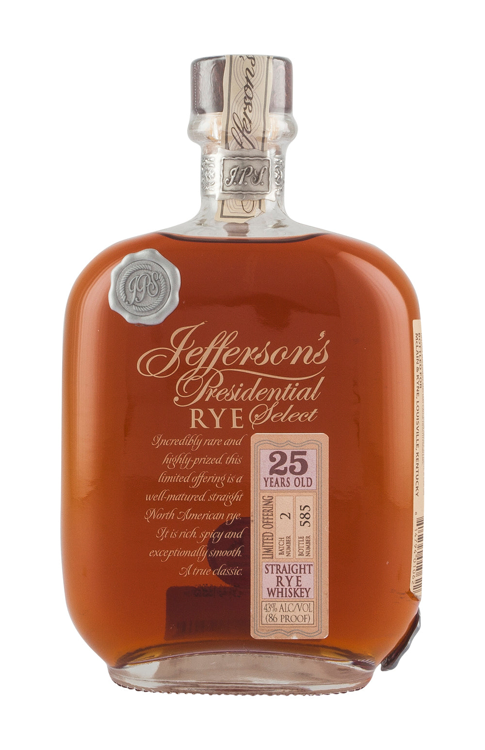 Jefferson`s 25 Year Old Presidential Select Rye Batch 2
