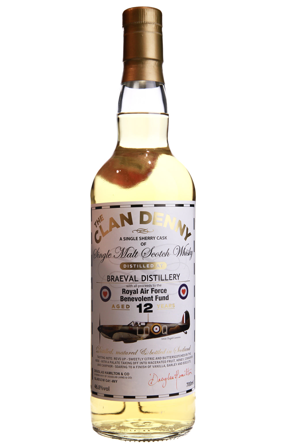 Braeval 12 Year Old Clan Denny RAF Charity Bottling 2001