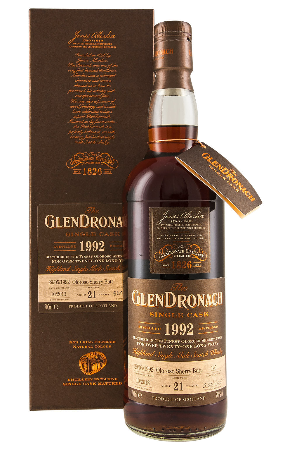 Glendronach 21 Year Old Cask 195 Batch 9 1992