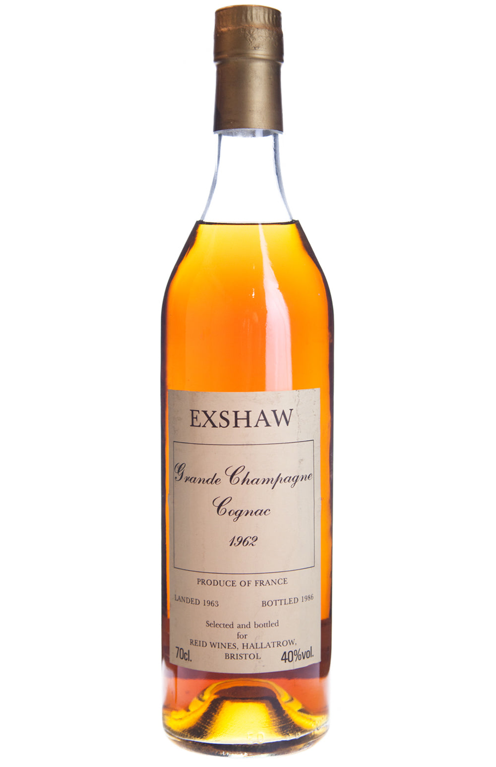 Exshaw Grande Champagne Cognac 1962