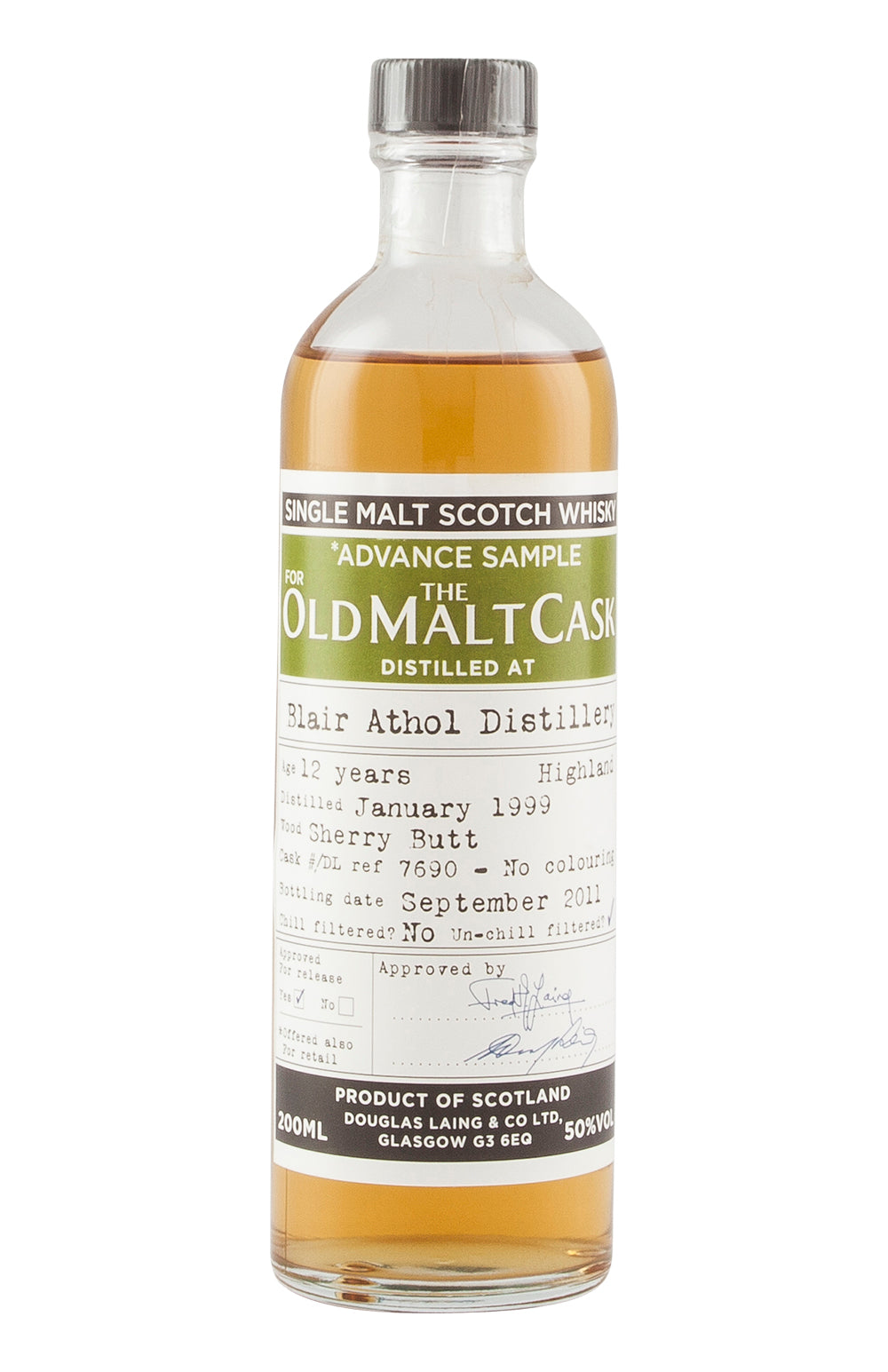 Blair Athol 12 Year Old 20cl Old Malt Cask 1999