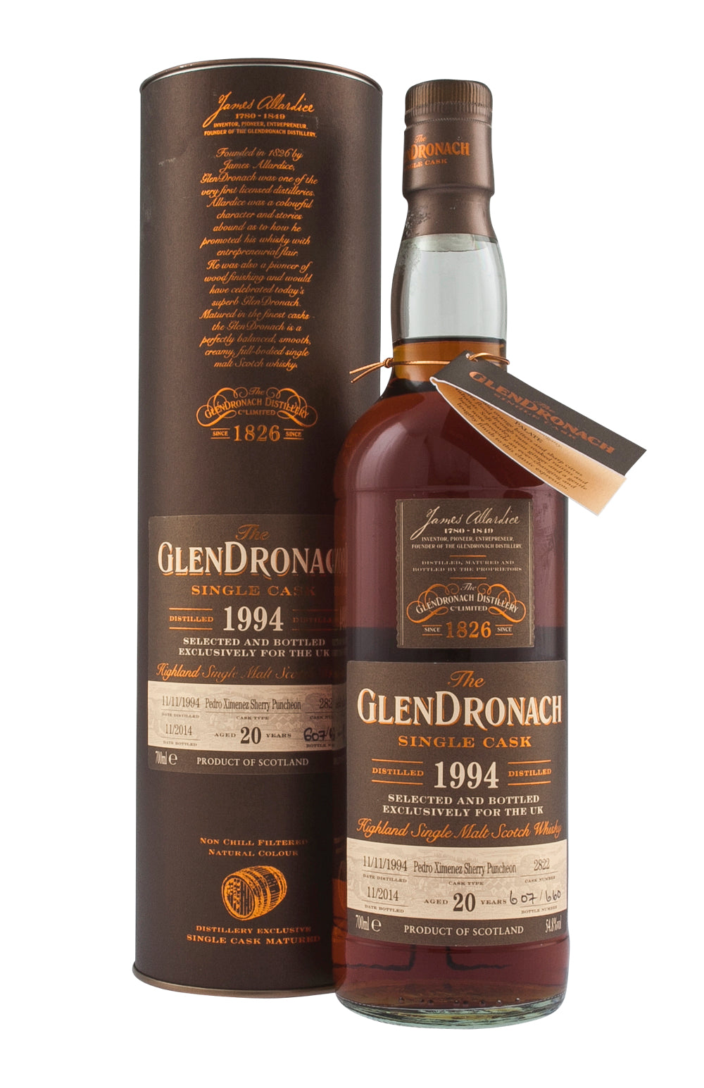 Glendronach 20 Year Old Cask 2822 UK Exclusive 1994