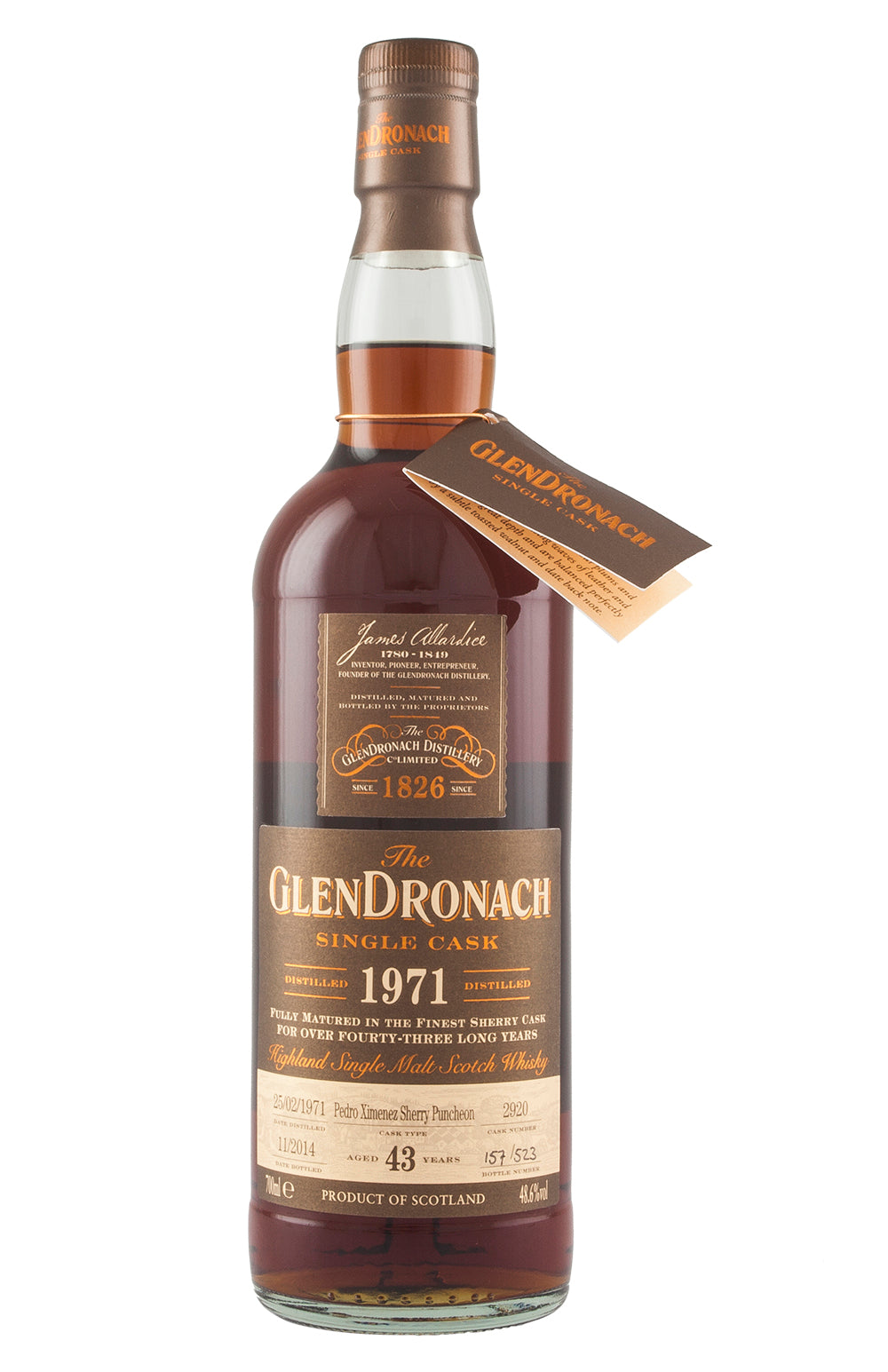 Glendronach 43 Year Old Cask 2920 Batch 11 1971