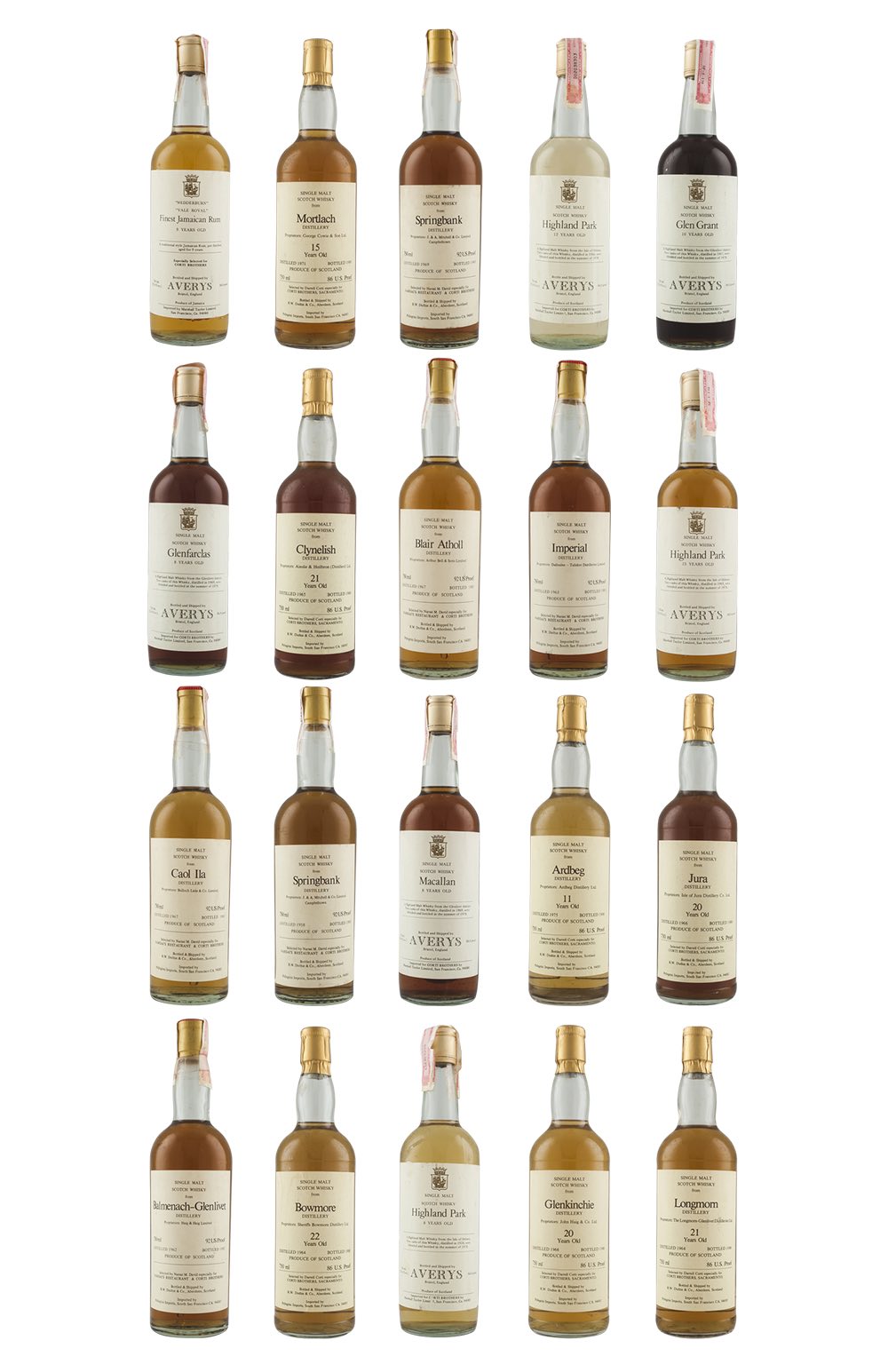 Corti Brothers 20 Bottle Set 1960s to 1980s