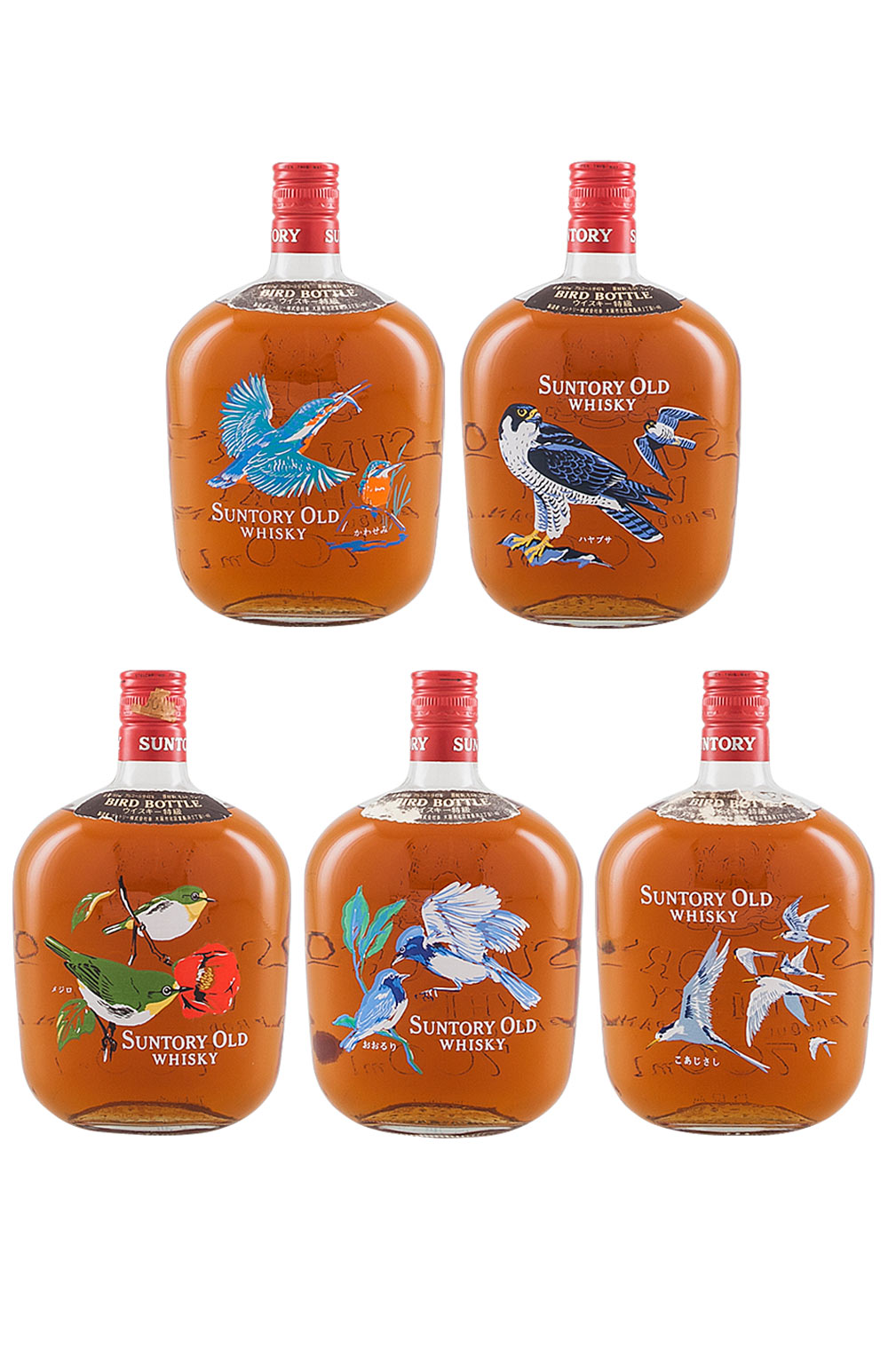 Suntory Old Whisky Wild Bird Five Bottle Set