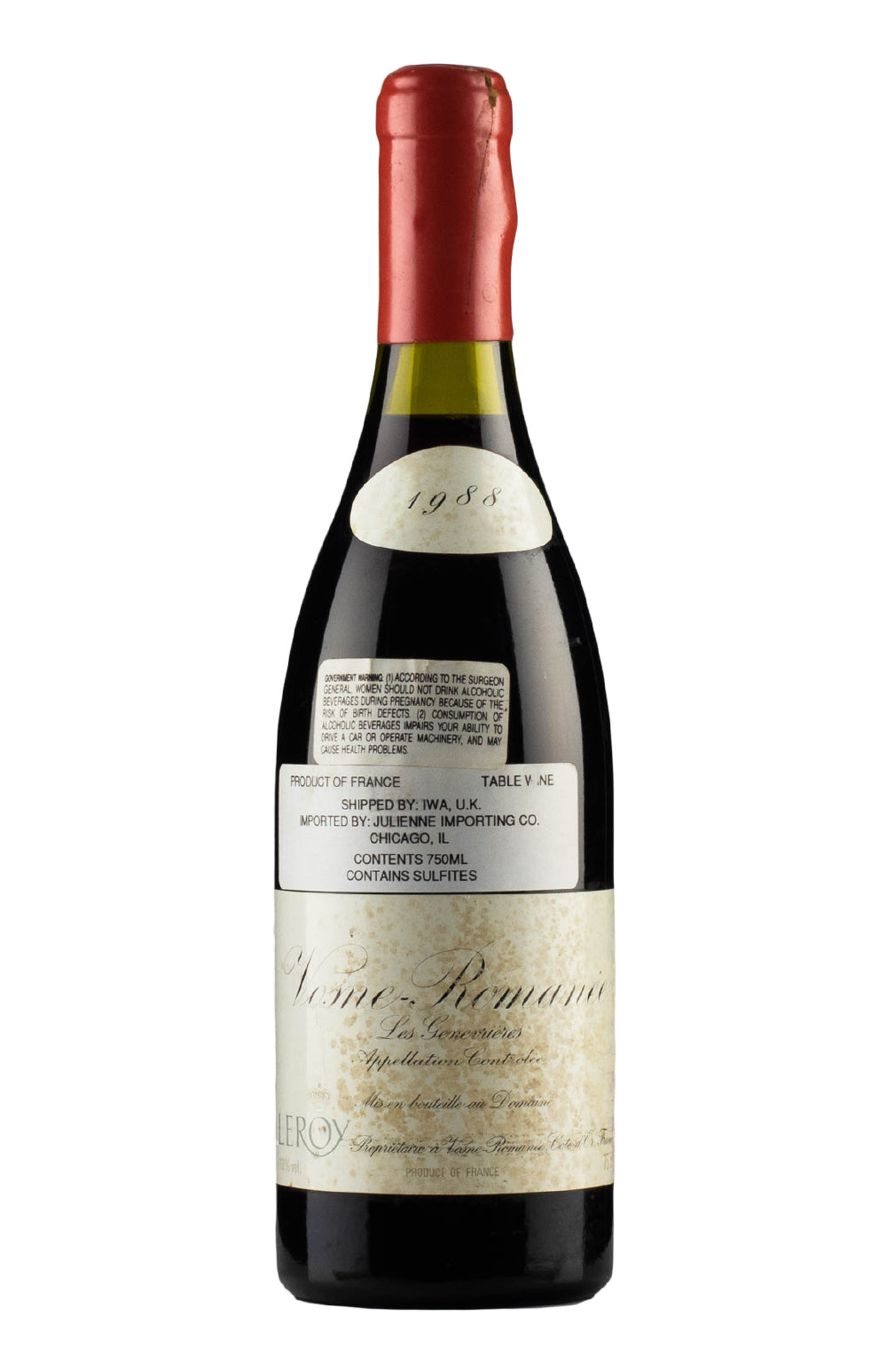 Vosne Romanee Les Genaivrieres Domaine Leroy 1988