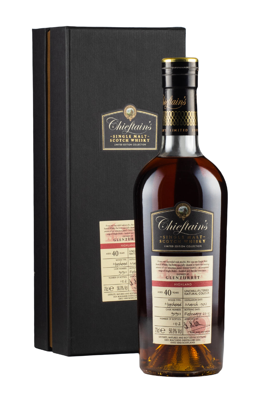 Glenturret 40 Year Old Chieftain`s 1972