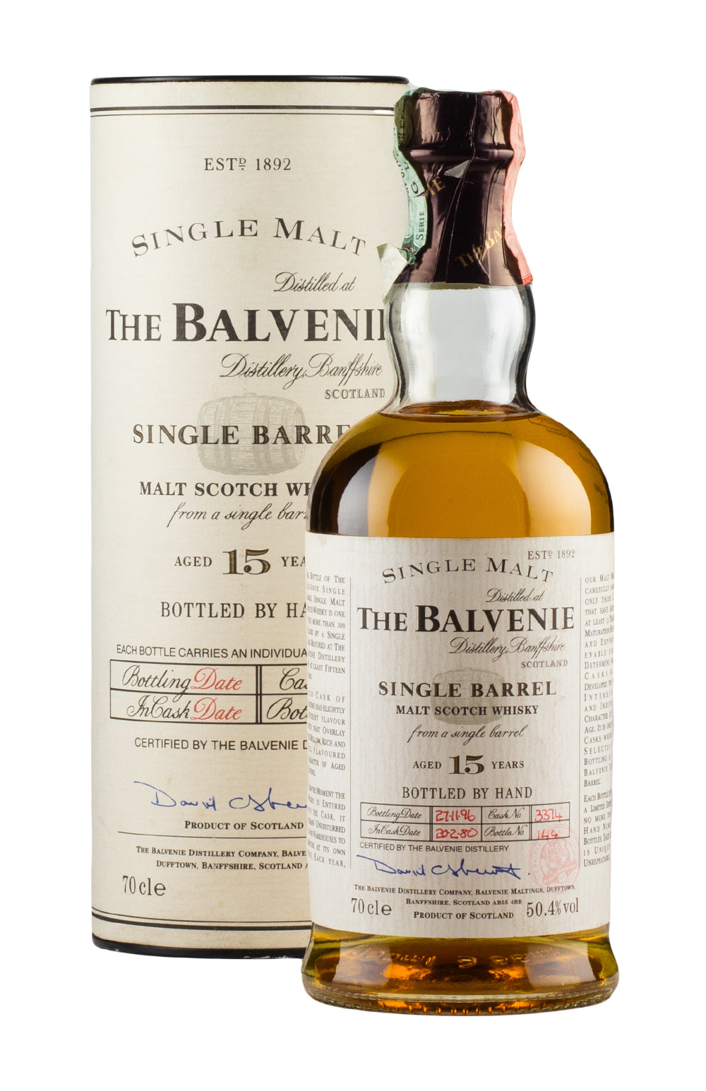 Balvenie 15 Year Old Single Barrel Cask 3374 1980
