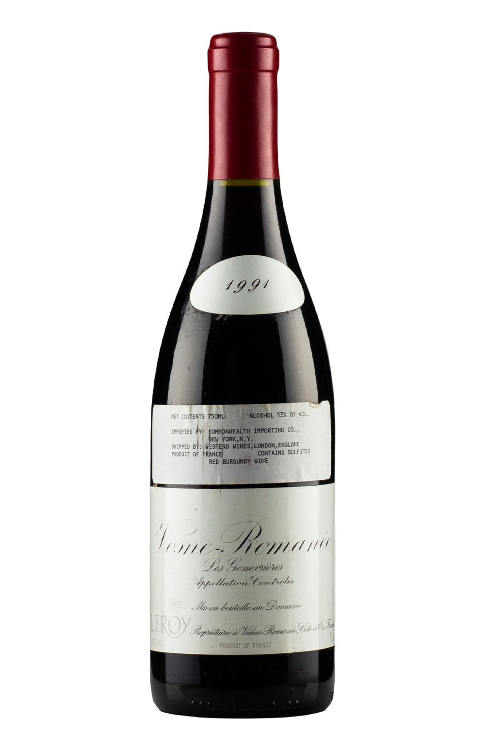 Vosne Romanee Les Genaivrieres Domaine Leroy 1991
