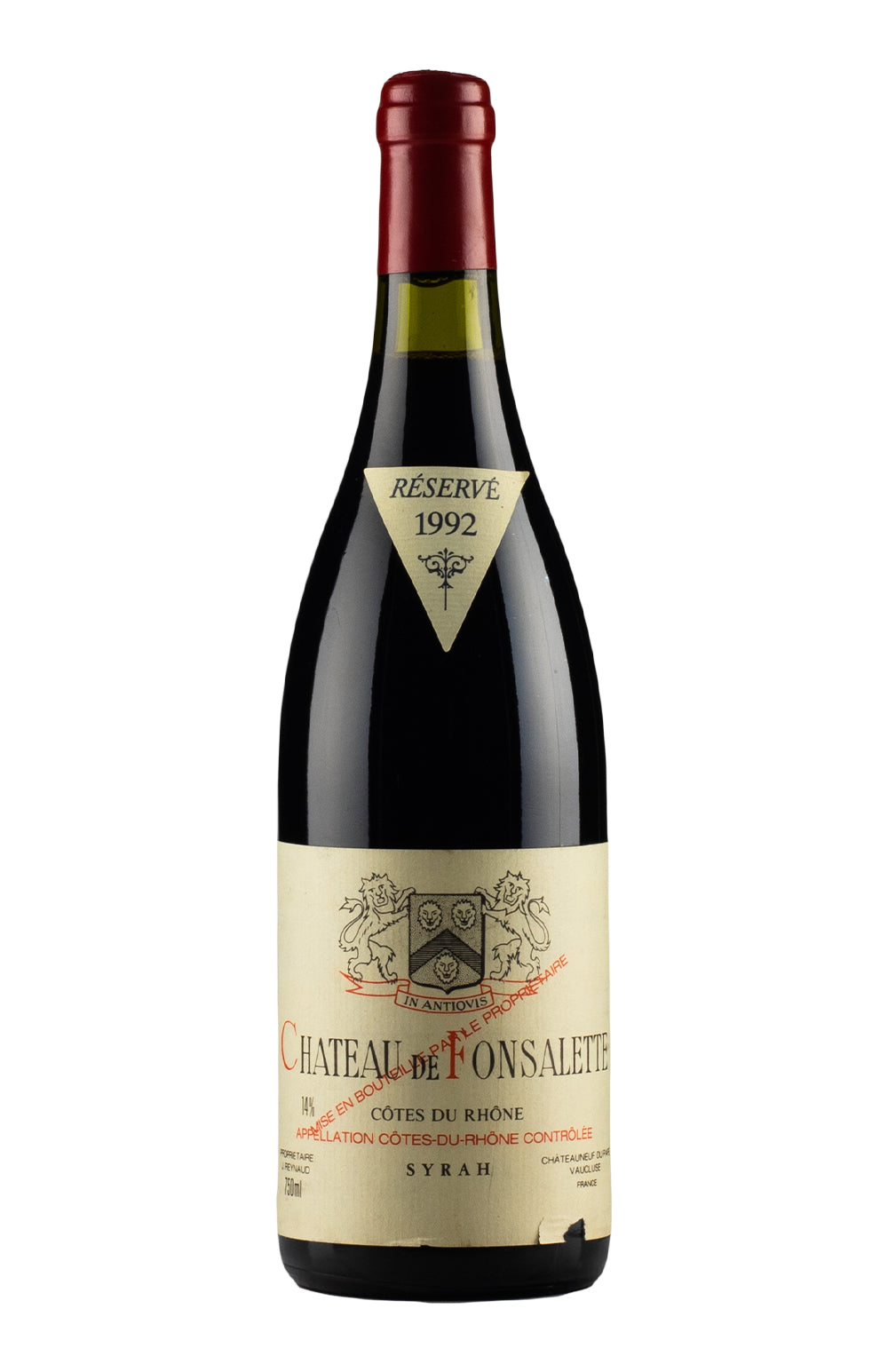Cotes du Rhone Chateau de Fonsalette Syrah 1992