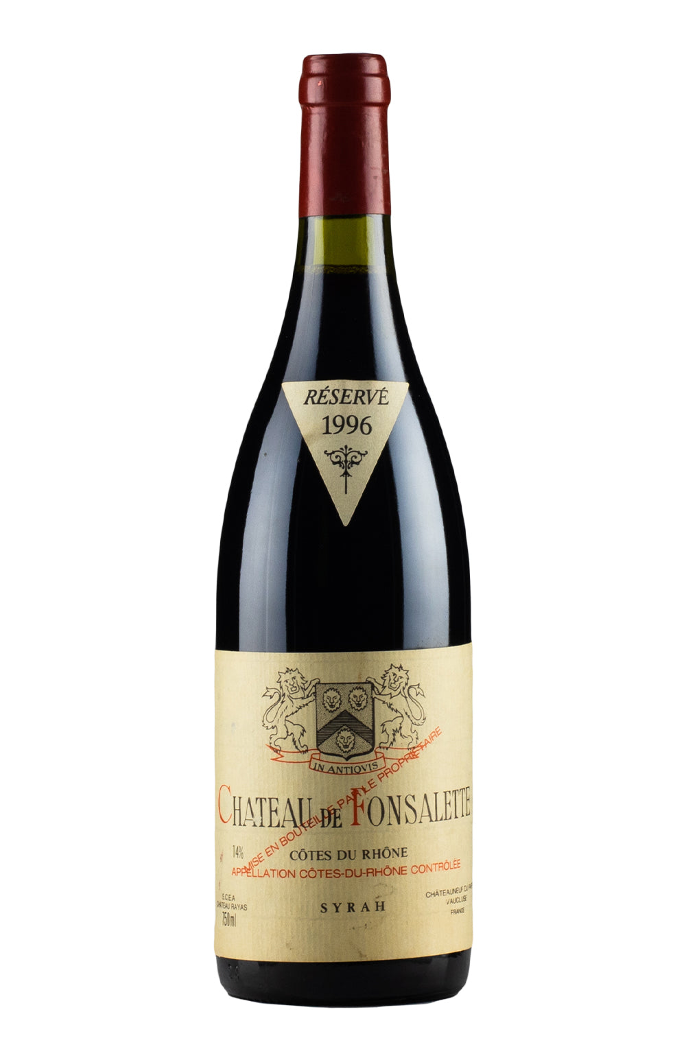 Cotes du Rhone Chateau de Fonsalette Syrah 1996
