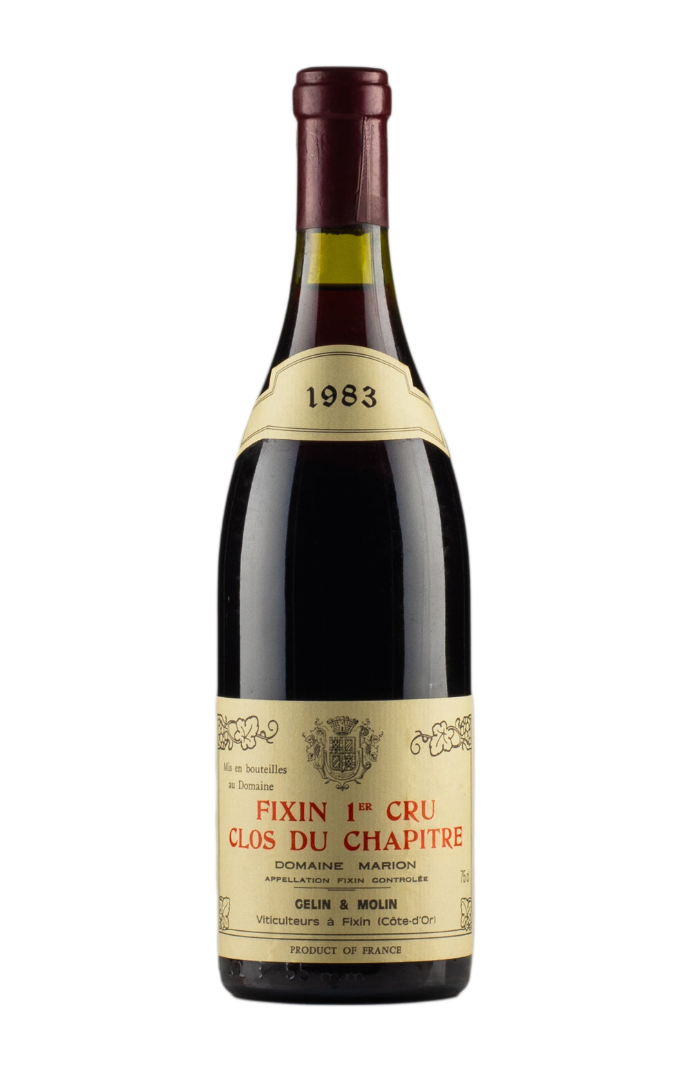 Fixin Clos du Chapitre Gelin & Molin 1983