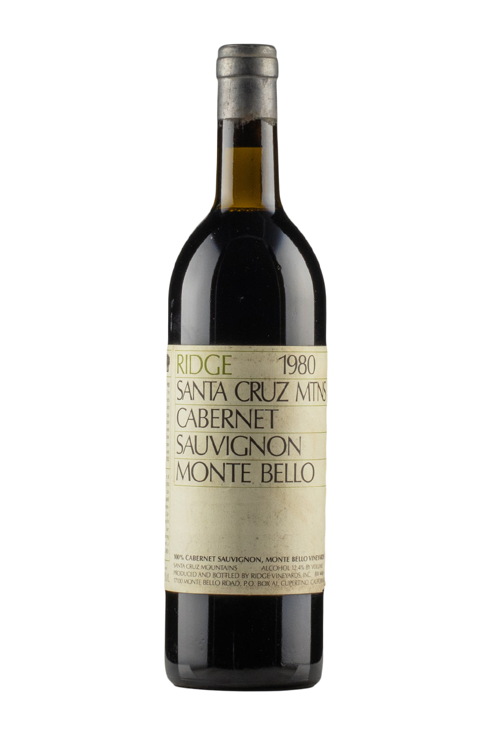 Ridge Monte Bello Cabernet Sauvignon 1980