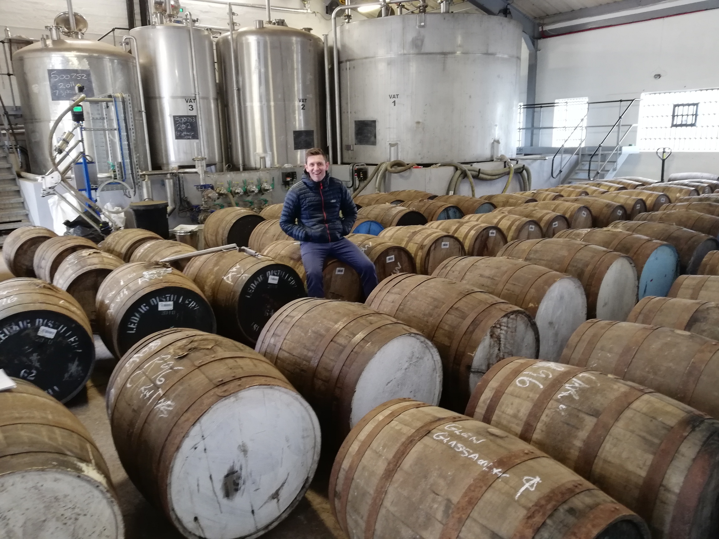 Alistair relaxing in the cask library