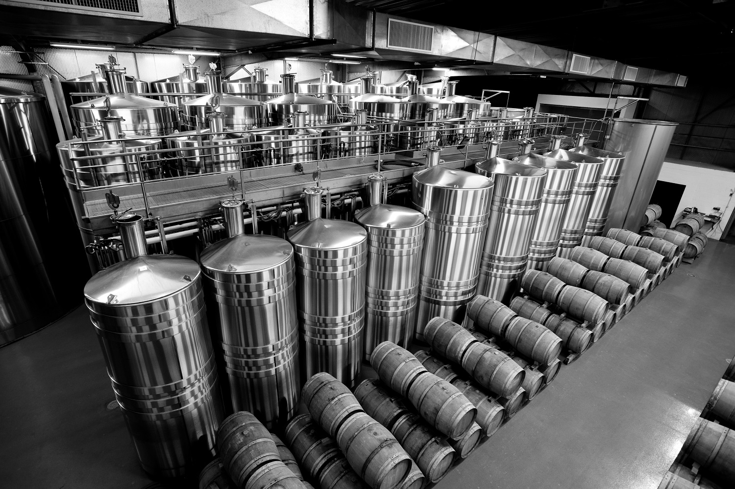 The winery at Bruno Paillard, grapes are pressed and fermented before ageing in oak barrels