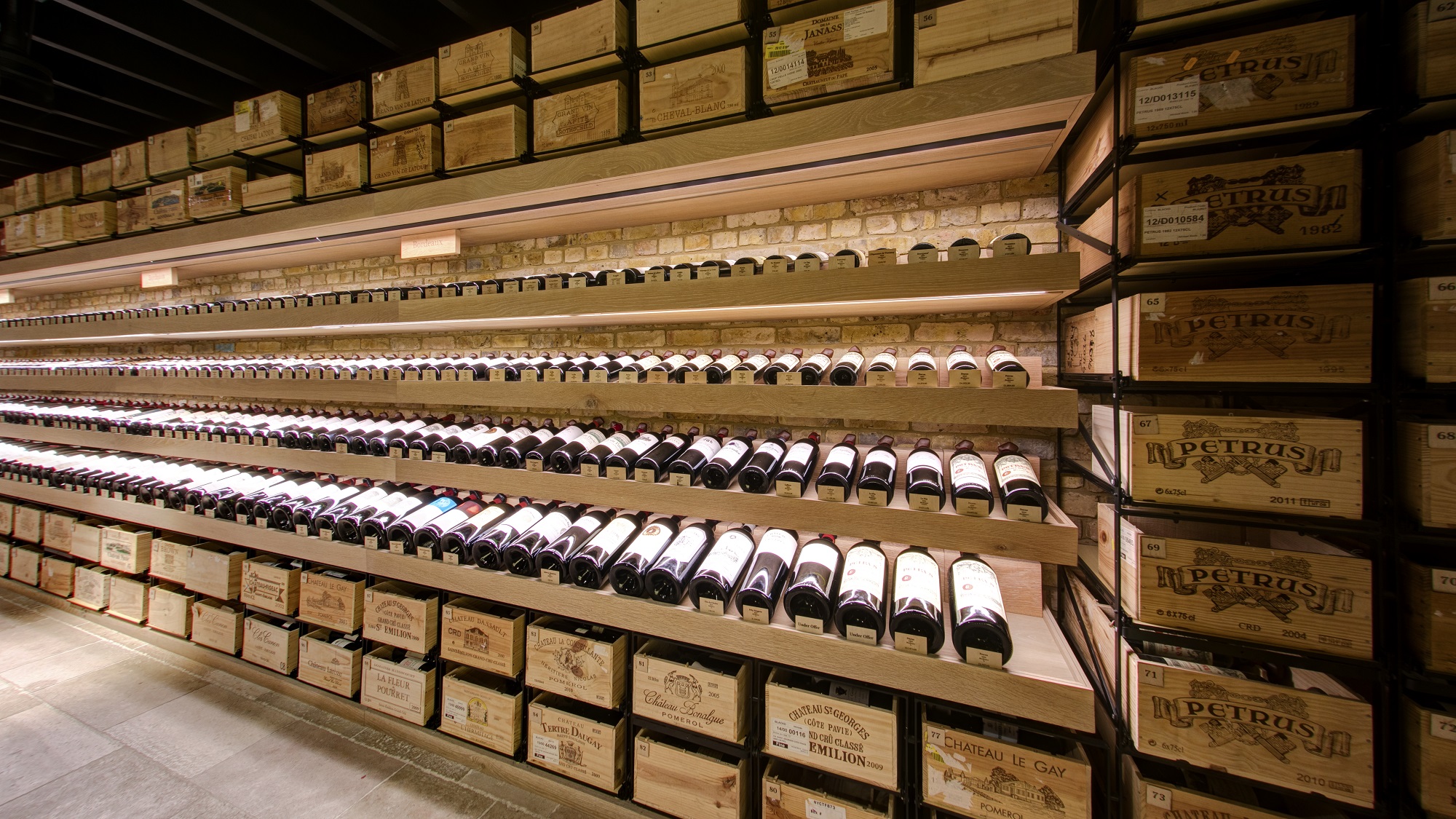 The Bordeaux selection at Hedonism Wines in Mayfair
