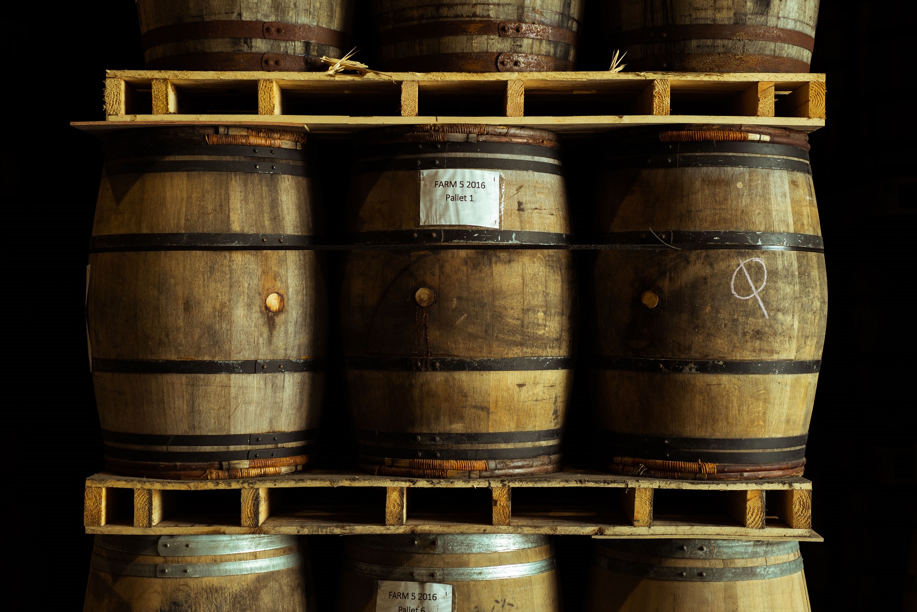 Barrels full of whiskey