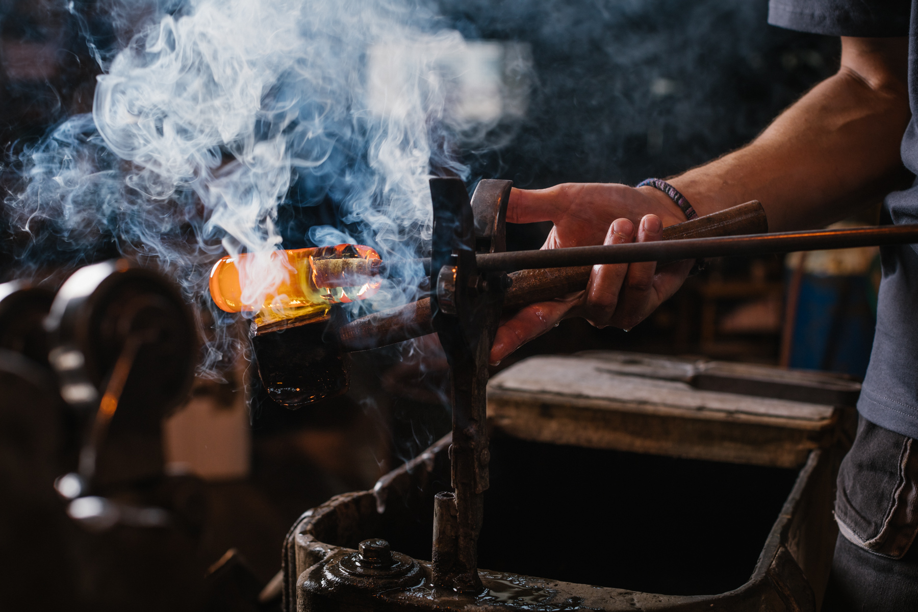 Artisan glass blowing