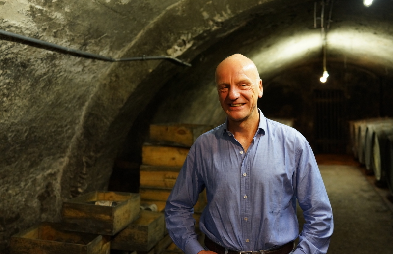 Egon Muller in the winery cellar