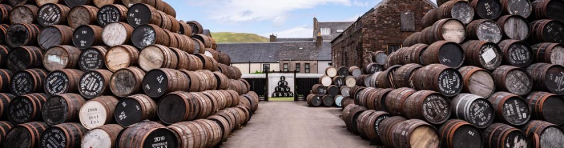 Barrels at Springbank distillery