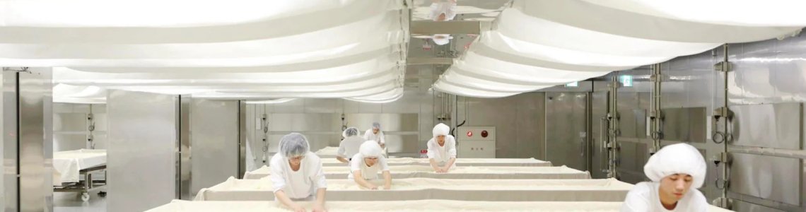 Rice processing at Dassai brewery