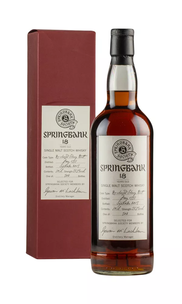 Springbank 18 Years Old Selected for Springbank Society Members Springbank 18 Years Old Selected for Springbank Society Members