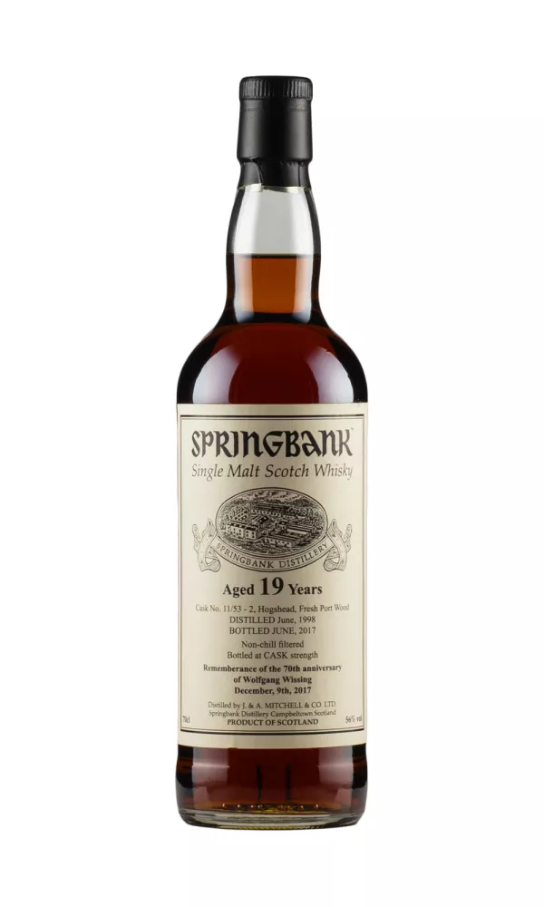 Springbank 19 Year Old Private Port Cask Wolfgang Wissing 70th Anniversary Springbank 19 Year Old Private Port Cask Wolfgang Wissing 70th Anniversary