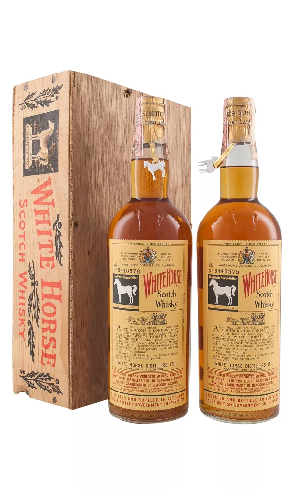 White Horse 2 Bottle Box Set c.1950s White Horse 2 Bottle Box Set c.1950s
