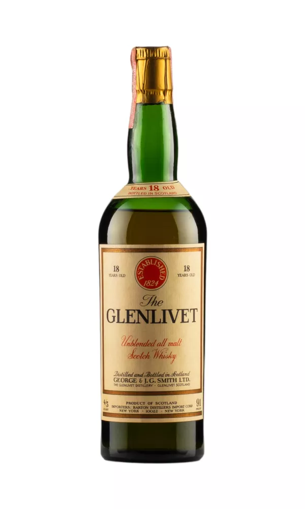 Glenlivet 18 Year Old Unblended All Malt c. 1960s Glenlivet 18 Year Old Unblended All Malt c. 1960s