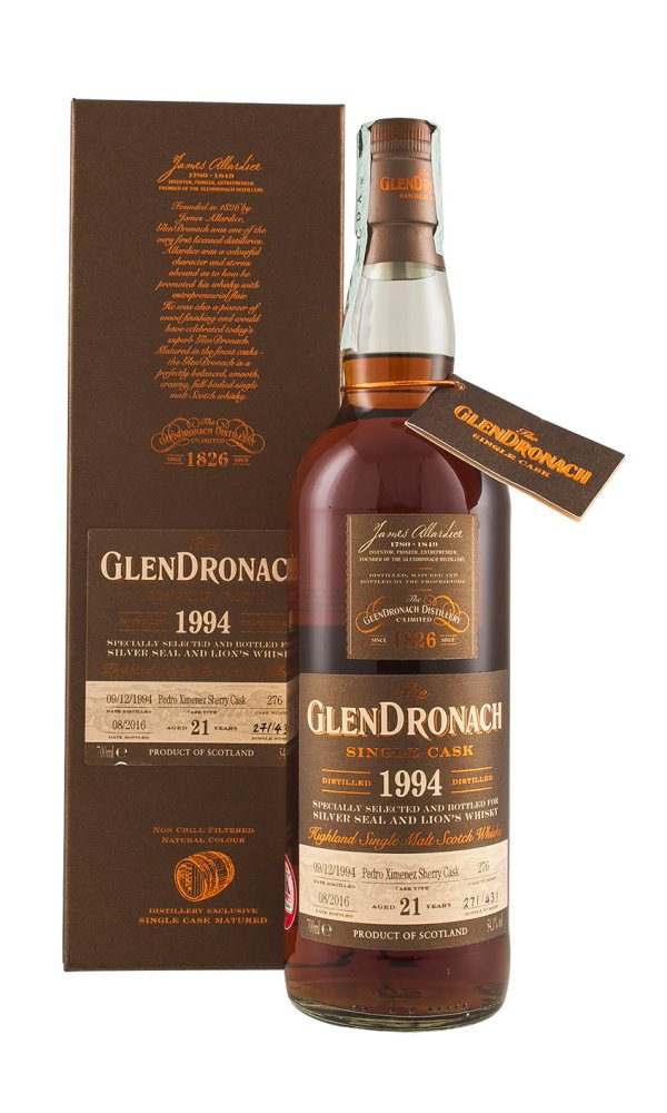 Glendronach 21 Year Old Silver Seal and Lions Whisky Cask 276