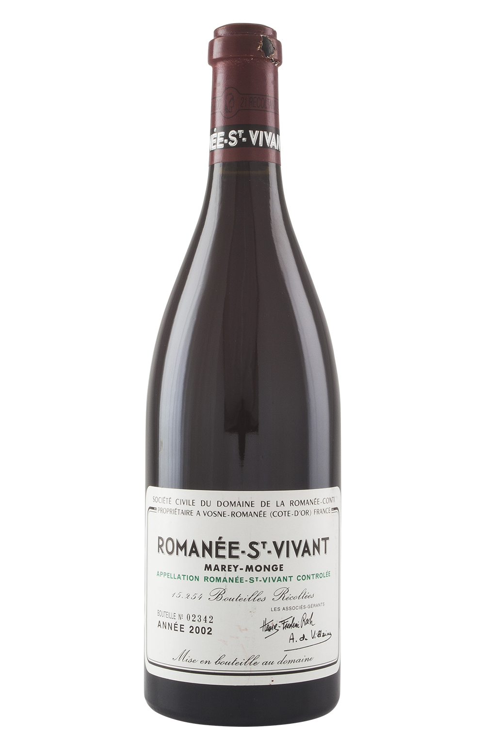 希少！！】 ROMANEE-ST-VIVANT 美味しかっ 空瓶 赤ワイン 2002
