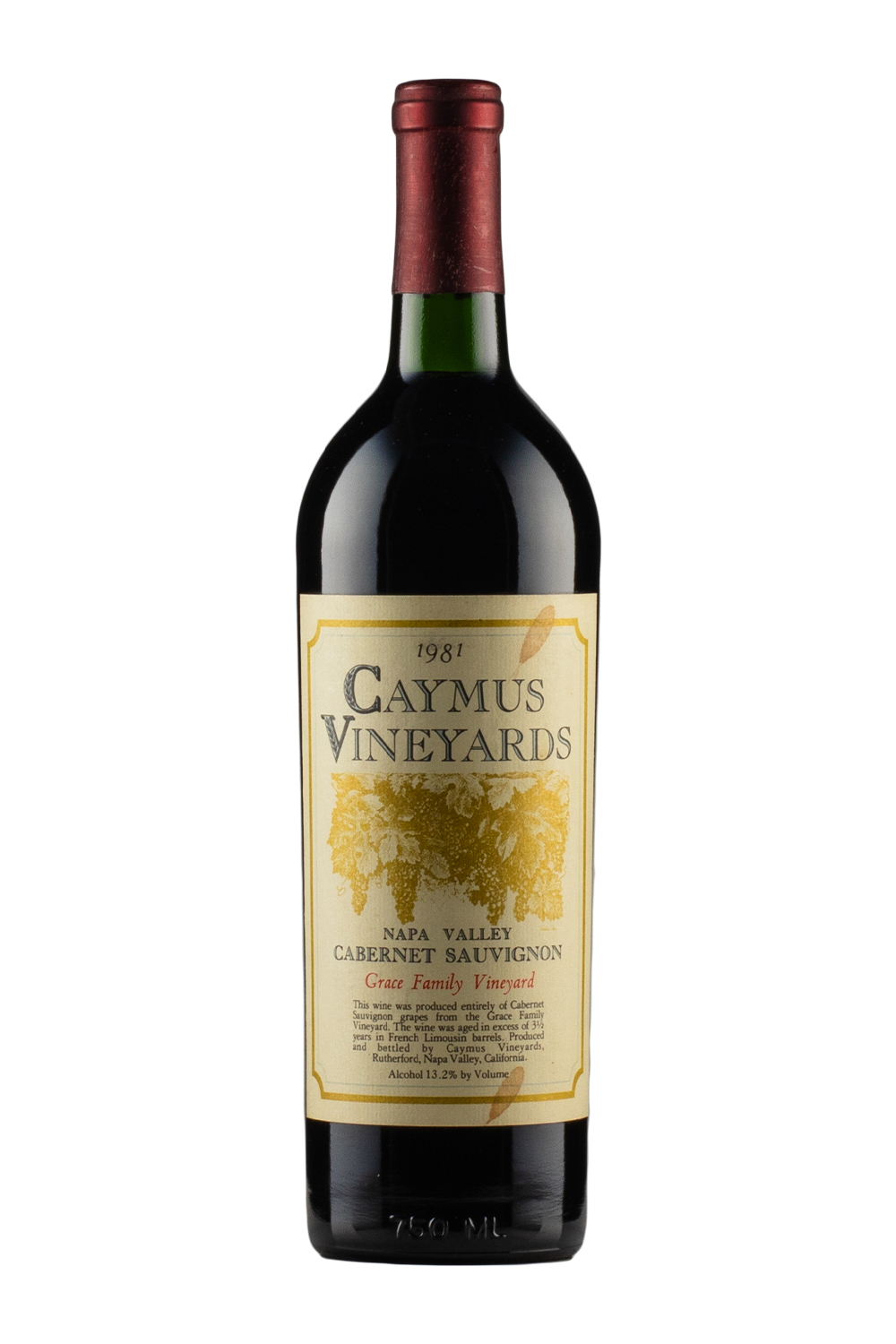 完璧すぎるが故三度も Grace Caymus Family Hedonism | 1981 Sauvignon Cabernet Vineyard ワイン